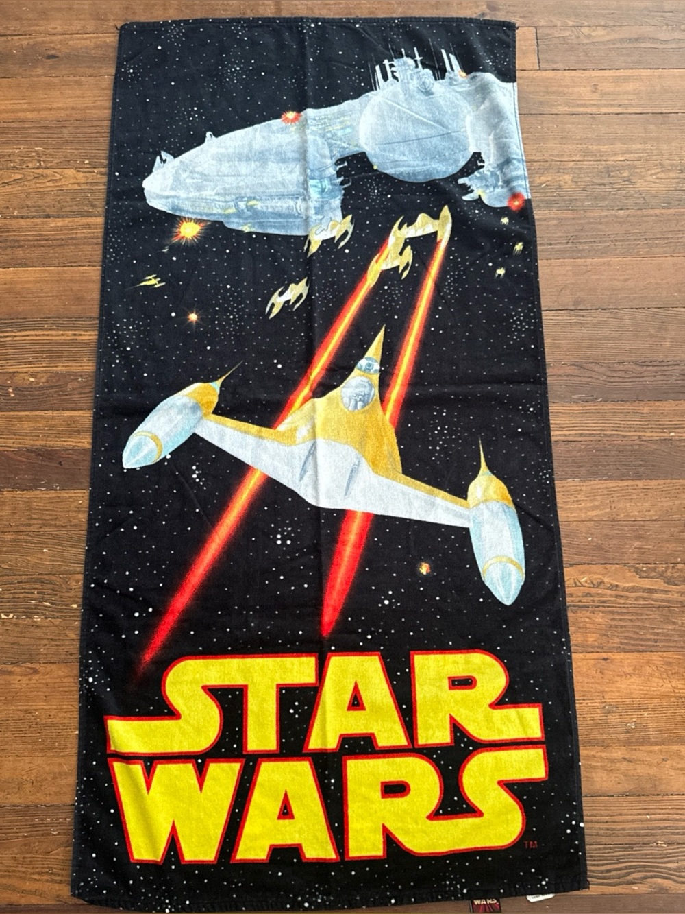 Rare Naboo Star Fighter Beach Towel Vintage Star Wars Lucas Films 28" x 54"